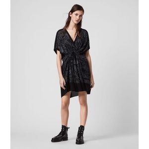 NWT All Saints Isme Palmer Dress in Oil Black